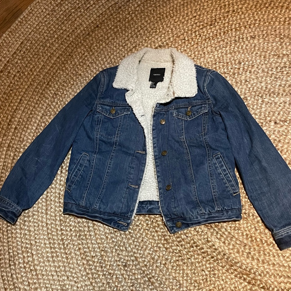Shearling lined denim jacket
